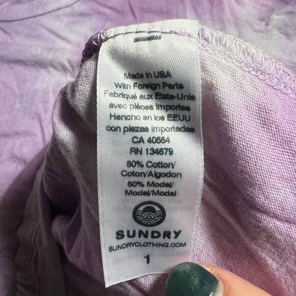 Sundry Tie Dye Round Neck Long Sleeve T-Shirt, size 1, NWT - Picture 6 of 7